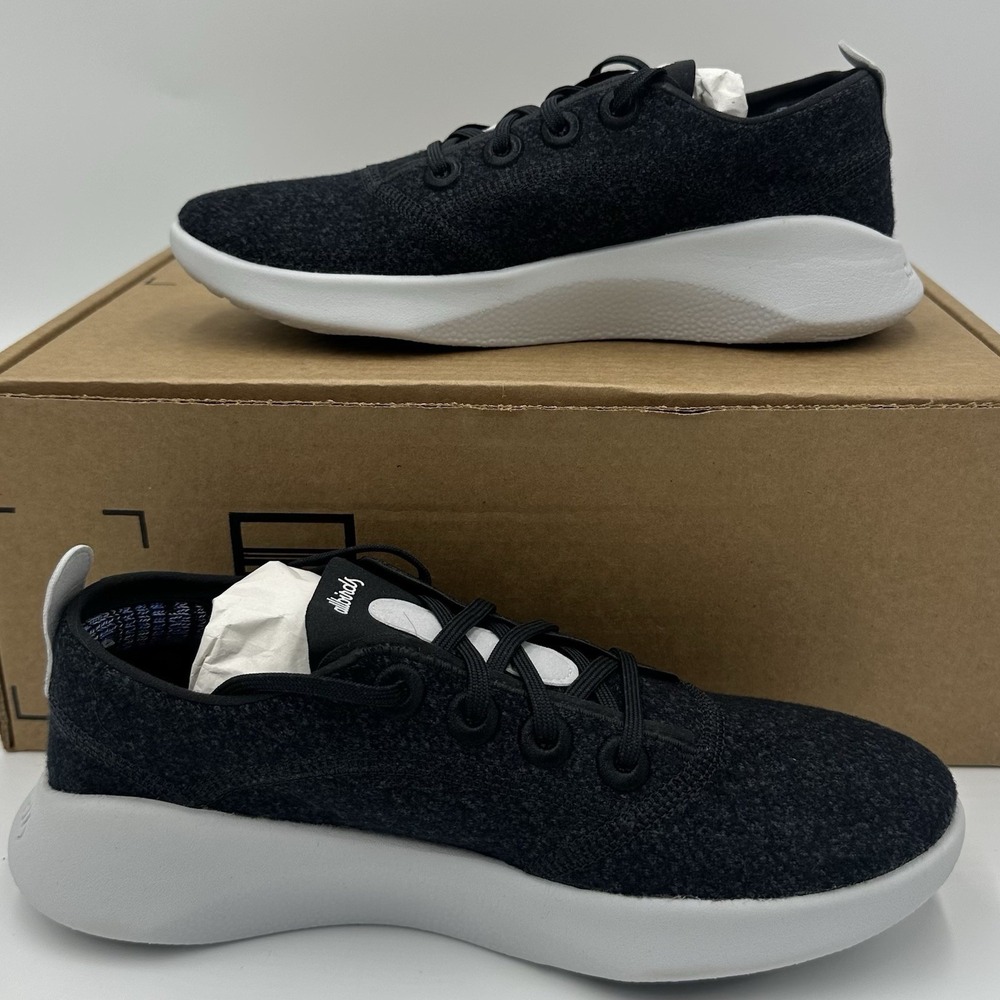 Allbirds Women's Super Light Wool Runners Shoes Natural Black Sz 7 Sneakers